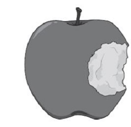 An apple with a bite taken out of it